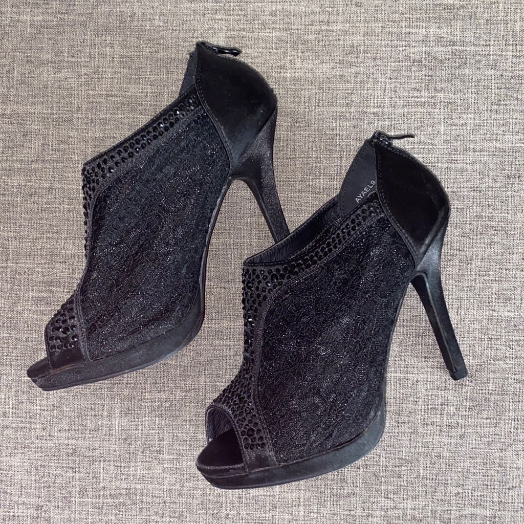 Black Lace High Heels